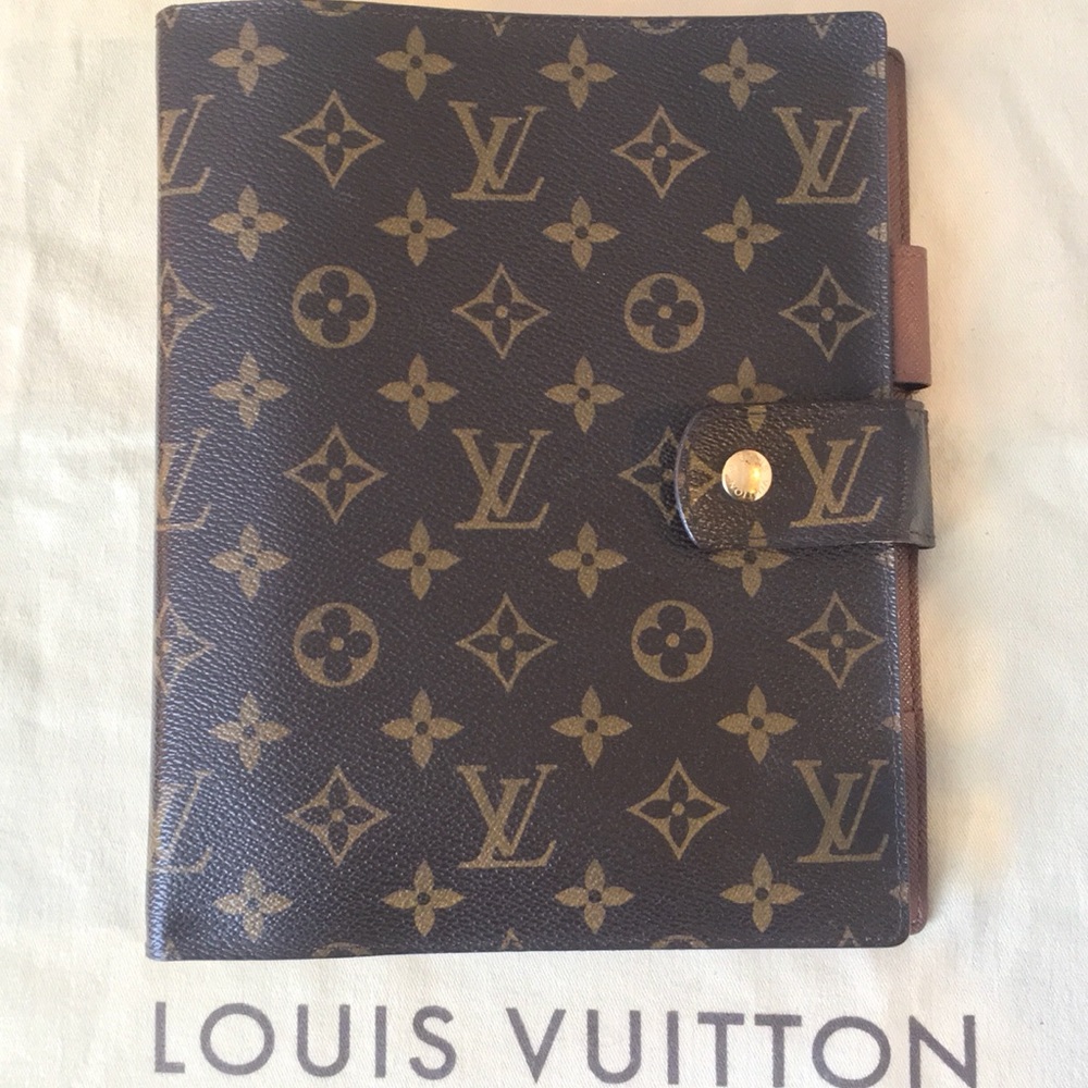 Authentic Louis Vuitton Large Agenda Monogram Book 6 Ring Used